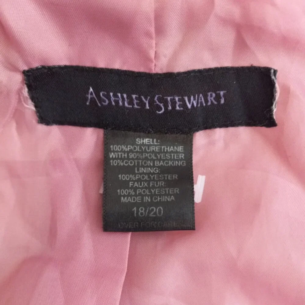 Ashley Stewart Women's Faux Fur Pink Jacket Coat Size 18/20 - Picture 7 of 12